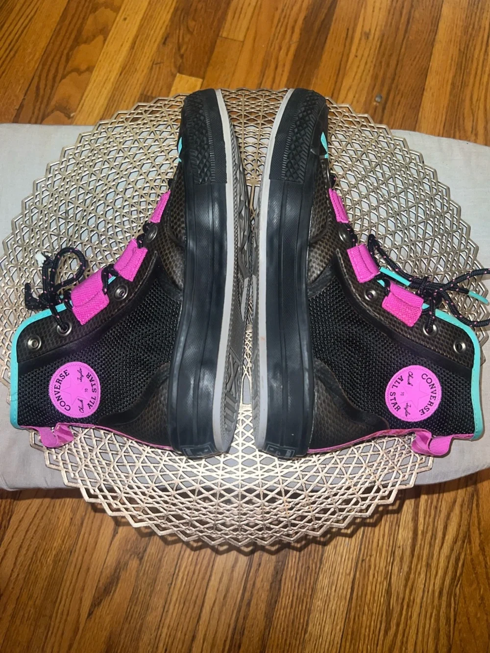 Converse Women's High-Top Athletic Sneakers in Pink and Teal